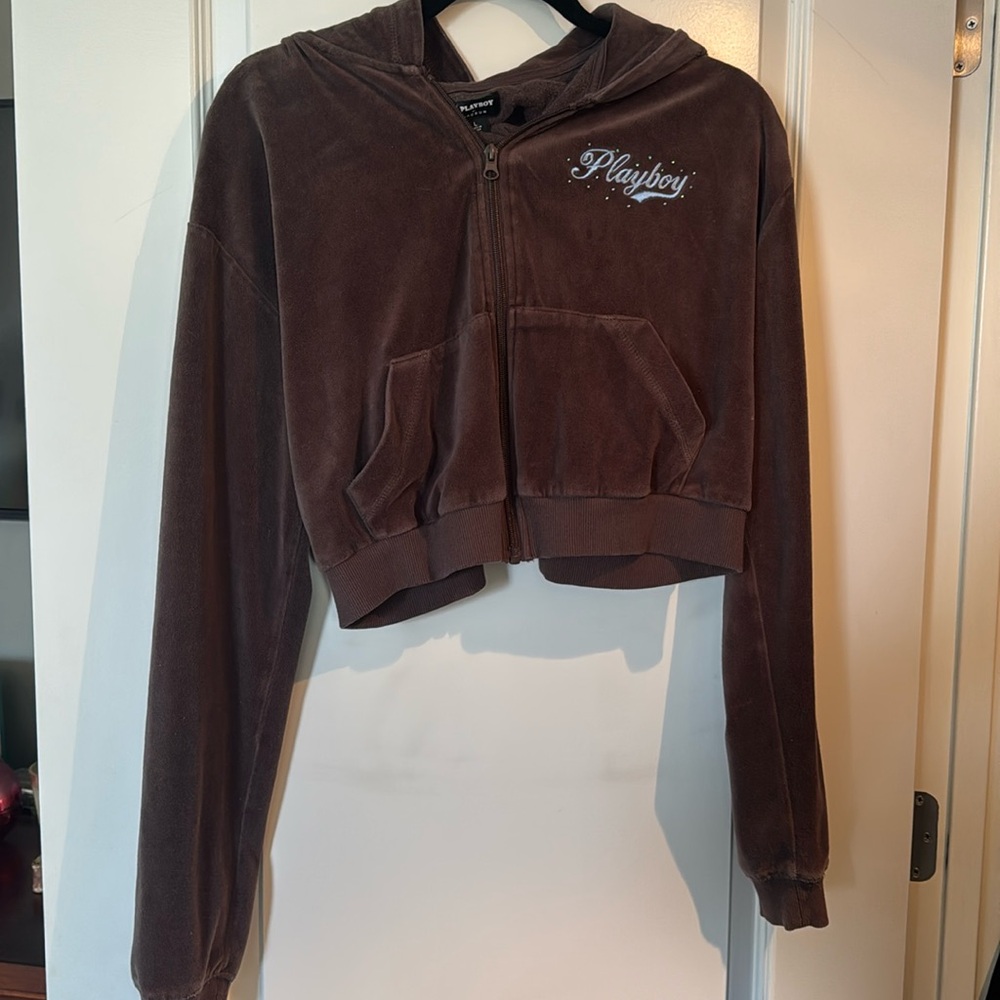 Playboy brown velour tracksuit